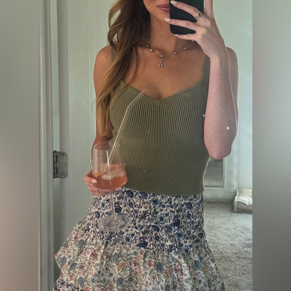 Abercrombie & Fitch Olive Asymmetrical Top